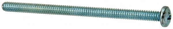 Value Collection - #10-24 UNC, 3-1/4" Length Under Head Phillips Drive Machine Screw - Pan Head, Grade J82 Steel, Zinc-Plated Finish, Without Washer - Exact Tooling