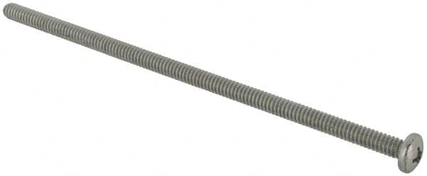 Value Collection - #10-24 UNC, 5" Length Under Head Phillips Drive Machine Screw - Pan Head, Grade J82 Steel, Zinc-Plated Finish, Without Washer - Exact Tooling