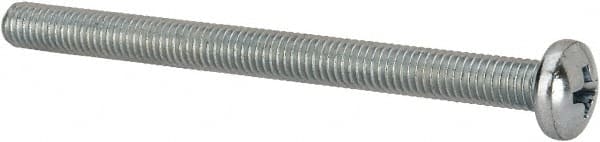 Value Collection - #10-32 UNF, 2-1/2" Length Under Head Phillips Drive Machine Screw - Pan Head, Grade J82 Steel, Zinc-Plated Finish, Without Washer - Exact Tooling