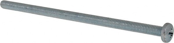 Value Collection - #10-32 UNF, 4" Length Under Head Phillips Drive Machine Screw - Pan Head, Grade J82 Steel, Zinc-Plated Finish, Without Washer - Exact Tooling