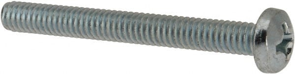 Value Collection - #12-24 UNC, 2" Length Under Head Phillips Drive Machine Screw - Pan Head, Grade J82 Steel, Zinc-Plated Finish, Without Washer - Exact Tooling