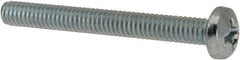 Value Collection - #12-24 UNC, 2" Length Under Head Phillips Drive Machine Screw - Pan Head, Grade J82 Steel, Zinc-Plated Finish, Without Washer - Exact Tooling