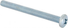 Value Collection - 1/4-20 UNC, 2-3/4" Length Under Head Phillips Drive Machine Screw - Pan Head, Grade J82 Steel, Zinc-Plated Finish, Without Washer - Exact Tooling