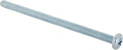 Value Collection - 1/4-20 UNC, 4-1/2" Length Under Head Phillips Drive Machine Screw - Pan Head, Grade J82 Steel, Zinc-Plated Finish, Without Washer - Exact Tooling