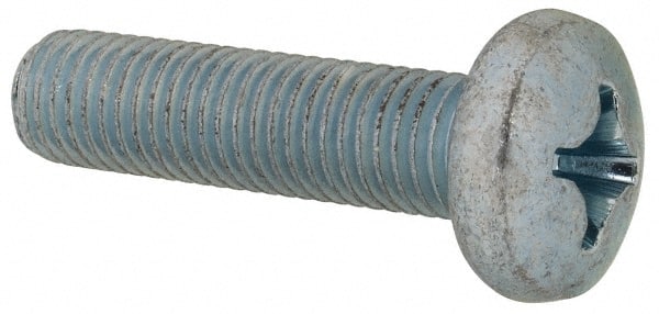 Value Collection - 1/4-28 UNF, 1" Length Under Head Phillips Drive Machine Screw - Pan Head, Grade J82 Steel, Zinc-Plated Finish, Without Washer - Exact Tooling