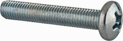 Value Collection - 1/4-28 UNF, 1-1/2" Length Under Head Phillips Drive Machine Screw - Pan Head, Grade J82 Steel, Zinc-Plated Finish, Without Washer - Exact Tooling