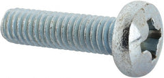 Value Collection - 5/16-18 UNC, 1-1/4" Length Under Head Phillips Drive Machine Screw - Pan Head, Grade J82 Steel, Zinc-Plated Finish, Without Washer - Exact Tooling