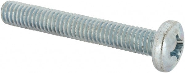 Value Collection - 5/16-18 UNC, 2-1/4" Length Under Head Phillips Drive Machine Screw - Pan Head, Grade J82 Steel, Zinc-Plated Finish, Without Washer - Exact Tooling