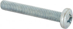 Value Collection - 5/16-18 UNC, 2-1/4" Length Under Head Phillips Drive Machine Screw - Pan Head, Grade J82 Steel, Zinc-Plated Finish, Without Washer - Exact Tooling