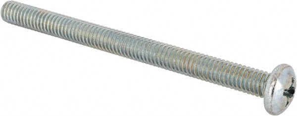 Value Collection - 5/16-18 UNC, 4" Length Under Head Phillips Drive Machine Screw - Pan Head, Grade J82 Steel, Zinc-Plated Finish, Without Washer - Exact Tooling