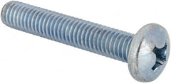 Value Collection - 3/8-16 UNC, 2-1/4" Length Under Head Phillips Drive Machine Screw - Pan Head, Grade J82 Steel, Zinc-Plated Finish, Without Washer - Exact Tooling