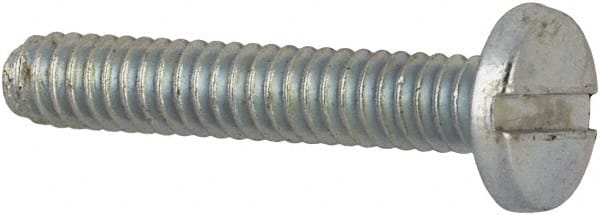 Value Collection - #2-56 UNC, 1/2" Length Under Head Slotted Drive Machine Screw - Binding Head, Grade J82 Steel, Zinc-Plated Finish, Without Washer - Exact Tooling