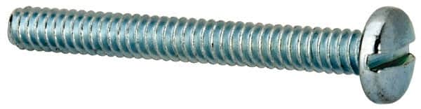 Value Collection - #6-32 UNC, 1-1/4" Length Under Head Slotted Drive Machine Screw - Binding Head, Grade J82 Steel, Zinc-Plated Finish, Without Washer - Exact Tooling