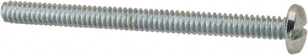 Value Collection - #6-32 UNC, 1-3/4" Length Under Head Slotted Drive Machine Screw - Binding Head, Grade J82 Steel, Zinc-Plated Finish, Without Washer - Exact Tooling
