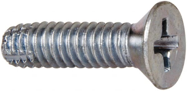 Value Collection - #8-32 UNC, 7/16" Length Under Head Slotted Drive Machine Screw - Binding Head, Grade J82 Steel, Zinc-Plated Finish, Without Washer - Exact Tooling
