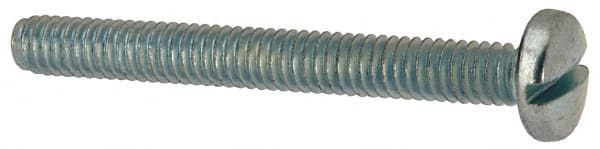 Value Collection - #8-32 UNC, 1-1/2" Length Under Head Slotted Drive Machine Screw - Binding Head, Grade J82 Steel, Zinc-Plated Finish, Without Washer - Exact Tooling