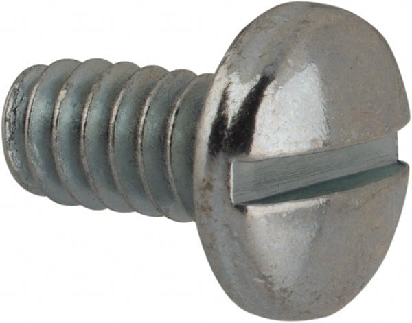 Value Collection - #10-24 UNC, 3/8" Length Under Head Slotted Drive Machine Screw - Binding Head, Grade J82 Steel, Zinc-Plated Finish, Without Washer - Exact Tooling
