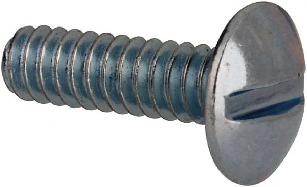 Value Collection - #4-40 UNC, 3/8" Length Under Head Slotted Drive Machine Screw - Truss Head, Grade J82 Steel, Zinc-Plated Finish, Without Washer - Exact Tooling
