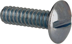 Value Collection - #4-40 UNC, 3/8" Length Under Head Slotted Drive Machine Screw - Truss Head, Grade J82 Steel, Zinc-Plated Finish, Without Washer - Exact Tooling