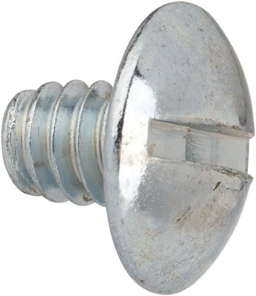 Value Collection - #10-24 UNC, 1/4" Length Under Head Slotted Drive Machine Screw - Truss Head, Grade J82 Steel, Zinc-Plated Finish, Without Washer - Exact Tooling