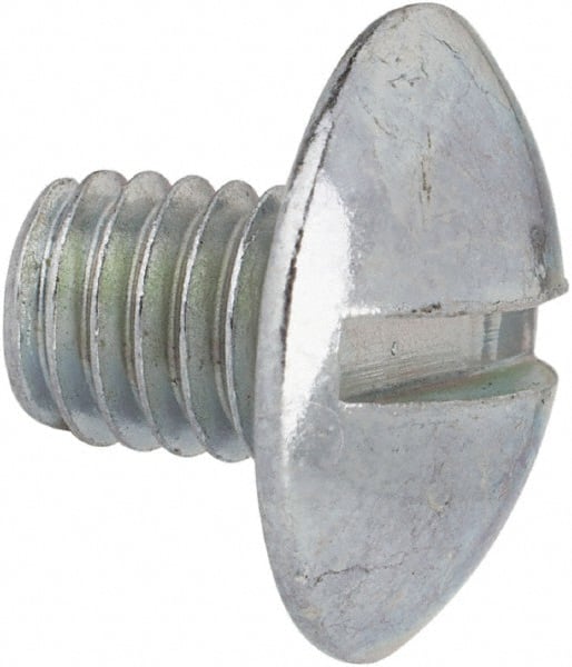 Value Collection - #10-32 UNF, 1/4" Length Under Head Slotted Drive Machine Screw - Truss Head, Grade J82 Steel, Zinc-Plated Finish, Without Washer - Exact Tooling