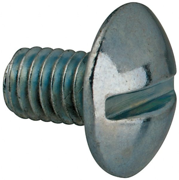 Value Collection - #10-32 UNF, 5/16" Length Under Head Slotted Drive Machine Screw - Truss Head, Grade J82 Steel, Zinc-Plated Finish, Without Washer - Exact Tooling