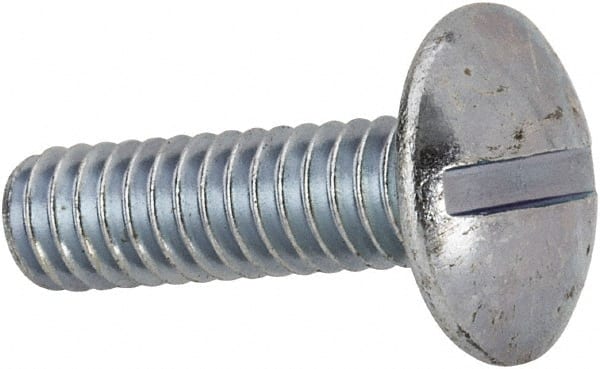 Value Collection - #12-24 UNC, 3/4" Length Under Head Slotted Drive Machine Screw - Truss Head, Grade J82 Steel, Zinc-Plated Finish, Without Washer - Exact Tooling