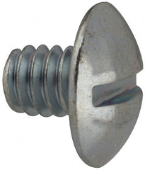 Value Collection - 1/4-20 UNC, 5/16" Length Under Head Slotted Drive Machine Screw - Truss Head, Grade J82 Steel, Zinc-Plated Finish, Without Washer - Exact Tooling