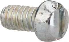 Value Collection - #3-48 UNC, 3/16" Length Under Head Slotted Drive Machine Screw - Fillister Head, Grade J82 Steel, Zinc-Plated Finish, Without Washer - Exact Tooling