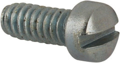 Value Collection - #3-48 UNC, 1/4" Length Under Head Slotted Drive Machine Screw - Fillister Head, Grade J82 Steel, Zinc-Plated Finish, Without Washer - Exact Tooling