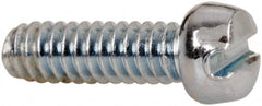 Value Collection - #3-48 UNC, 5/16" Length Under Head Slotted Drive Machine Screw - Fillister Head, Grade J82 Steel, Zinc-Plated Finish, Without Washer - Exact Tooling