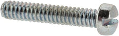 Value Collection - #3-48 UNC, 1/2" Length Under Head Slotted Drive Machine Screw - Fillister Head, Grade J82 Steel, Zinc-Plated Finish, Without Washer - Exact Tooling