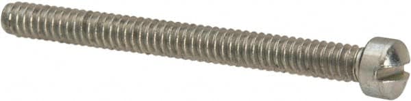 Value Collection - #4-40 UNC, 1-1/4" Length Under Head Slotted Drive Machine Screw - Fillister Head, Grade J82 Steel, Zinc-Plated Finish, Without Washer - Exact Tooling