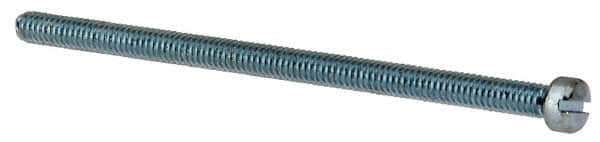 Value Collection - #8-32 UNC, 3" Length Under Head Slotted Drive Machine Screw - Fillister Head, Grade J82 Steel, Zinc-Plated Finish, Without Washer - Exact Tooling