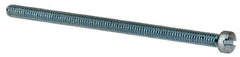 Value Collection - #8-32 UNC, 3" Length Under Head Slotted Drive Machine Screw - Fillister Head, Grade J82 Steel, Zinc-Plated Finish, Without Washer - Exact Tooling