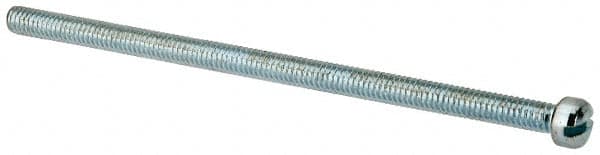Value Collection - #8-32 UNC, 3-1/2" Length Under Head Slotted Drive Machine Screw - Fillister Head, Grade J82 Steel, Zinc-Plated Finish, Without Washer - Exact Tooling