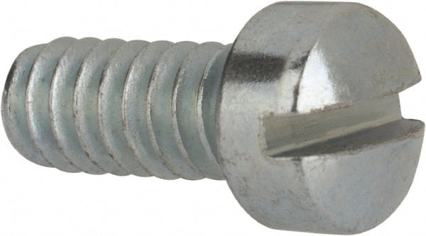 Value Collection - #10-24 UNC, 7/16" Length Under Head Slotted Drive Machine Screw - Fillister Head, Grade J82 Steel, Zinc-Plated Finish, Without Washer - Exact Tooling