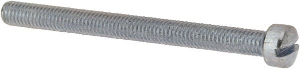 Value Collection - #10-32 UNF, 2-1/4" Length Under Head Slotted Drive Machine Screw - Fillister Head, Grade J82 Steel, Zinc-Plated Finish, Without Washer - Exact Tooling