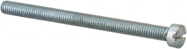 Value Collection - #10-32 UNF, 2-1/2" Length Under Head Slotted Drive Machine Screw - Fillister Head, Grade J82 Steel, Zinc-Plated Finish, Without Washer - Exact Tooling