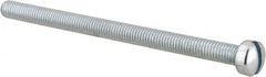 Value Collection - #10-32 UNF, 3" Length Under Head Slotted Drive Machine Screw - Fillister Head, Grade J82 Steel, Zinc-Plated Finish, Without Washer - Exact Tooling