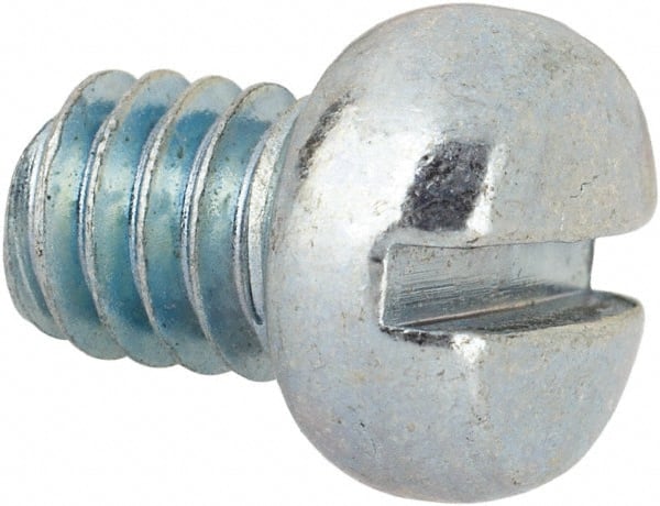 Value Collection - #12-24 UNC, 1/4" Length Under Head Slotted Drive Machine Screw - Fillister Head, Grade J82 Steel, Zinc-Plated Finish, Without Washer - Exact Tooling
