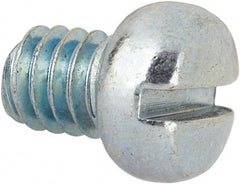 Value Collection - #12-24 UNC, 1/4" Length Under Head Slotted Drive Machine Screw - Fillister Head, Grade J82 Steel, Zinc-Plated Finish, Without Washer - Exact Tooling