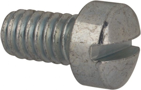 Value Collection - #12-24 UNC, 3/8" Length Under Head Slotted Drive Machine Screw - Fillister Head, Grade J82 Steel, Zinc-Plated Finish, Without Washer - Exact Tooling