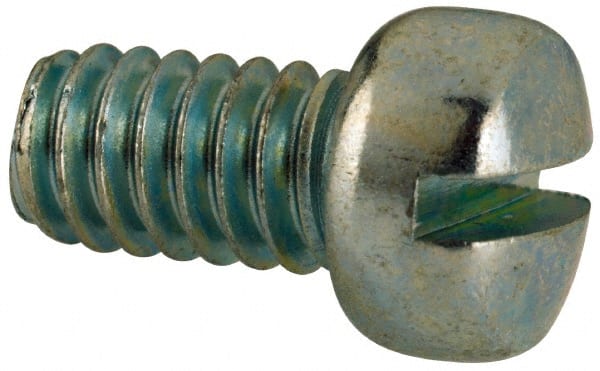Value Collection - 1/4-20 UNC, 7/16" Length Under Head Slotted Drive Machine Screw - Fillister Head, Grade J82 Steel, Zinc-Plated Finish, Without Washer - Exact Tooling