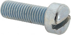 Value Collection - 1/4-28 UNF, 3/4" Length Under Head Slotted Drive Machine Screw - Fillister Head, Grade J82 Steel, Zinc-Plated Finish, Without Washer - Exact Tooling