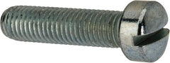 Value Collection - 1/4-28 UNF, 1" Length Under Head Slotted Drive Machine Screw - Fillister Head, Grade J82 Steel, Zinc-Plated Finish, Without Washer - Exact Tooling