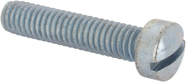 Value Collection - 5/16-18 UNC, 1-1/2" Length Under Head Slotted Drive Machine Screw - Fillister Head, Grade J82 Steel, Zinc-Plated Finish, Without Washer - Exact Tooling