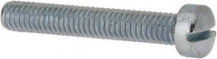 Value Collection - 5/16-18 UNC, 2" Length Under Head Slotted Drive Machine Screw - Fillister Head, Grade J82 Steel, Zinc-Plated Finish, Without Washer - Exact Tooling