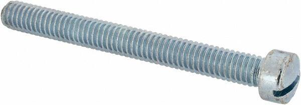 Value Collection - 5/16-18 UNC, 3" Length Under Head Slotted Drive Machine Screw - Fillister Head, Grade J82 Steel, Zinc-Plated Finish, Without Washer - Exact Tooling