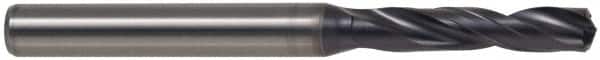 Kennametal - 0.6299" 140° Spiral Flute Solid Carbide Screw Machine Drill Bit - TiAlN Finish, Right Hand Cut, 65mm Flute Length, 115mm OAL, Standard Point, Straight Shank, Through Coolant - Exact Tooling